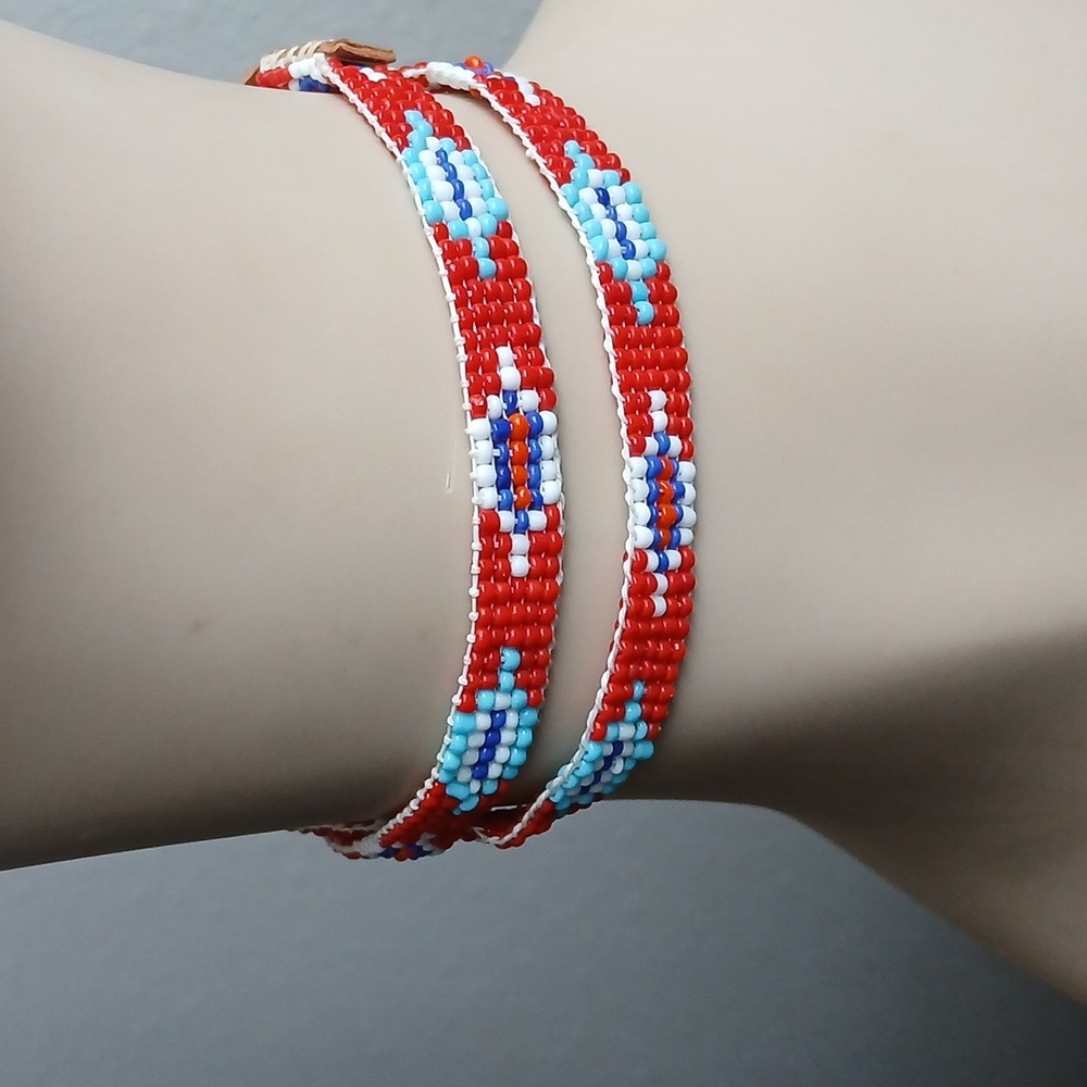 Vintage Handmade Beaded Leather Headband Or Necklace Quality